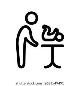 Simple black vector icon with a theme changing table