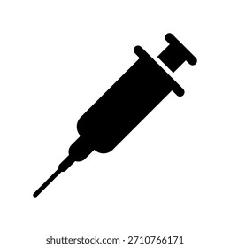 Simples ícone de vetor preto com uma seringa de tema