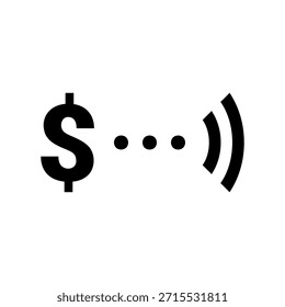 Icono de Vector negro simple con un tema dinero sin contacto