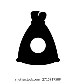 Simple black vector icon with a theme bag money