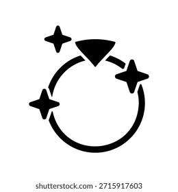 Einfaches schwarzes Vektorsymbol mit einem Thema Edelsteinring