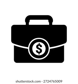 Einfaches schwarzes Vektorsymbol mit Designbriefcase