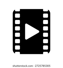 Simple black vector icon with a theme videotape