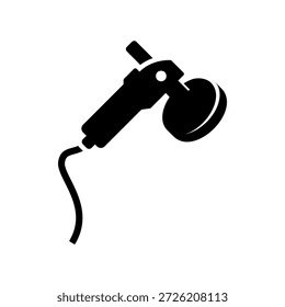 Simple black vector icon with a theme polishing tool