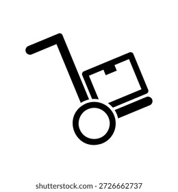 Simples ícone de vetor preto com um tema de transporte de carga