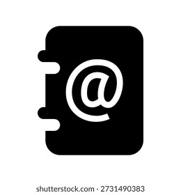 Simple black vector icon with a theme contact book