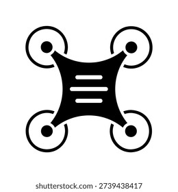 Simple black vector icon with a theme quadrocopter