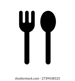 Simple black vector icon with a theme cutlery