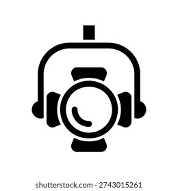 Simple black vector icon with a theme spotlight