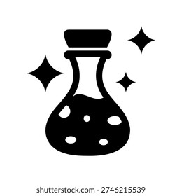 Simple black vector icon with a theme flask
