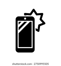 Simple black vector icon with a theme phone