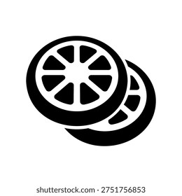 Simple black vector icon with a theme lemon  