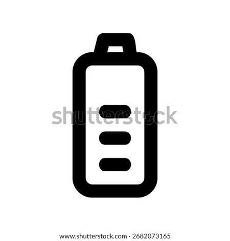 Simple black vector icon with a theme battery charge indicator