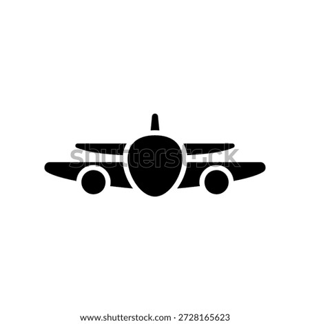 Simple black vector icon with a theme airplane