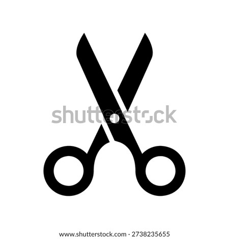 Simple black vector icon with a theme scissors