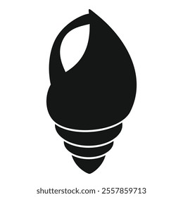 Simple black vector illustration of a seashell, evoking the beauty and diversity of marine life