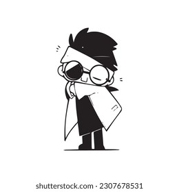 logo simple del vector negro para un doctor loco simple