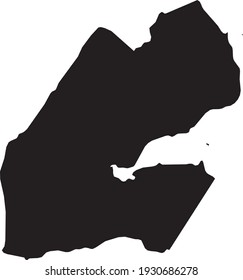 Simple black vector map of the Republic of Djibouti svg