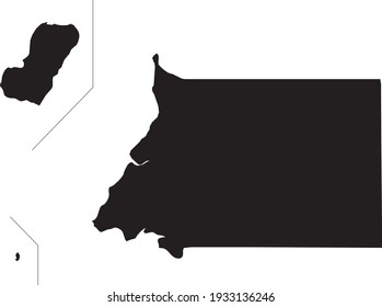 Simple black vector map of the Republic of Equatorial Guinea