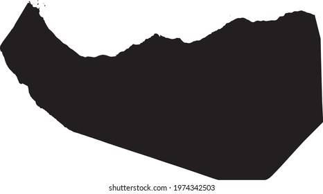 Simple black vector map of the Republic of Somaliland
