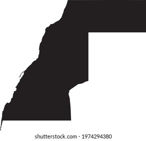 Simple black vector map of the Sahrawi Arab Democratic Republic (Western Sahara)
