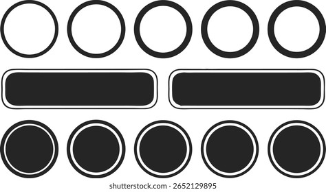 Indicadores simples de progresso do vetor preto e carregamento de elementos com transparência