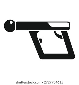 Einfache schwarze Vektorsilhouette einer Paintballpistole, bereit für die Aktion auf dem Spielfeld