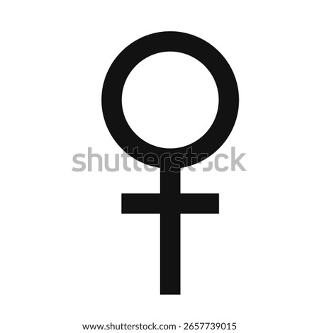 Simple black Venus symbol representing female gender, femininity and women's health