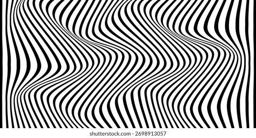 Patrón de línea de onda de Vertical negro simple para fondo de póster de Anuncio.