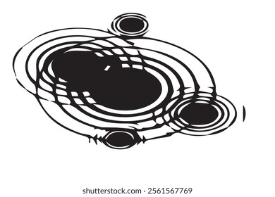 Simple, black vortex, spiral, or whirlpool, on white background.
