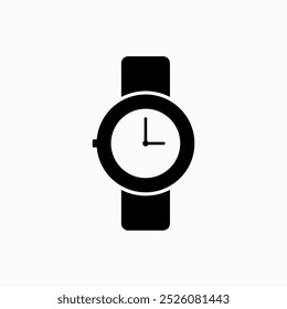 Simple black watch vector icon