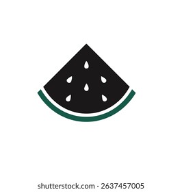 Simple black watermelon slice icon graphic design