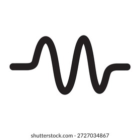 Un simple icono de onda negra que representa el sonido o la frecuencia.