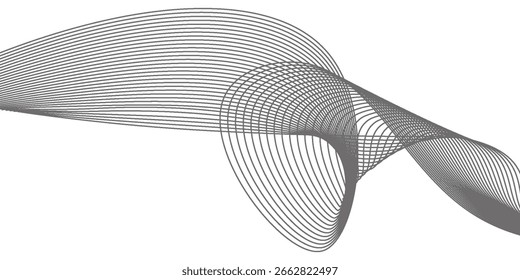Simple black wave lines on white background. Dynamic wave pattern abstract simple. illustration. vector 