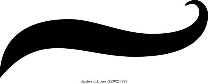 Simple black waving ribbon banner is providing copy space on a white background. Add your own text or design to this versatile element