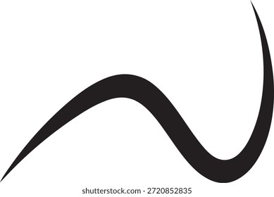A linha ondulada preta simples flui da parte inferior esquerda para a parte superior direita em um plano de fundo branco, criando uma curva elegante suave.
