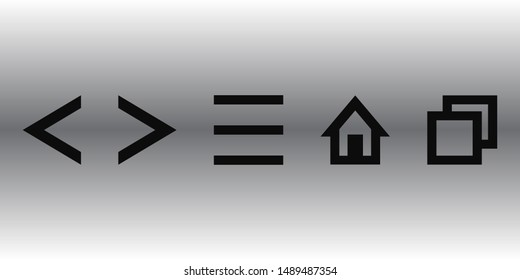Simple Black Web Browser Icons for Mobile or Dekstop Browser