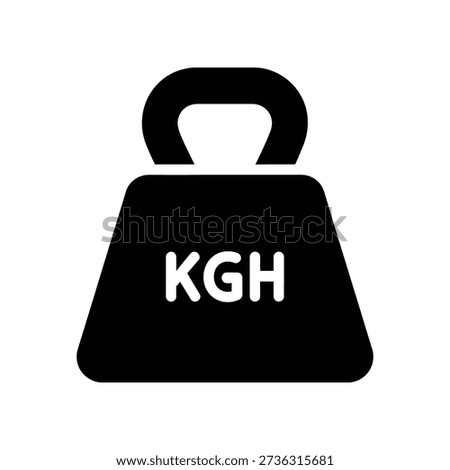Simple black weight icon with KGH label on white background, symbolizing measurement and mass