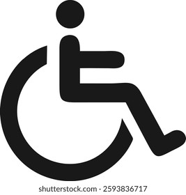 Simple Black Wheelchair Symbol for Accessibility