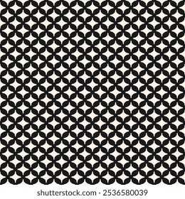Modelo inconsútil abstracto blanco y negro simple. Textura geométrica de Vector con Elementos repetidos, Pequeñas Formas de diamante curvadas, rejilla, malla, celosía. Elegante fondo minimalista. Diseño geo decorativo