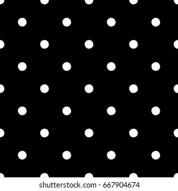 a simple black and white abstract seamless pattern; a repeatable background; polka dot style