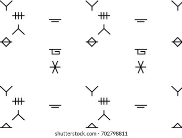 Simple Black and White All Over Symbol Print. Vector