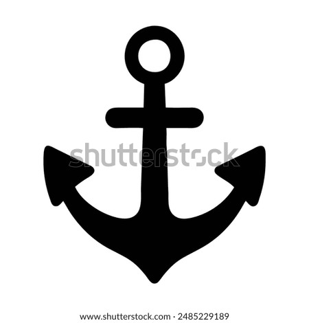 Simple black and white anchor illustration. Vector illustration