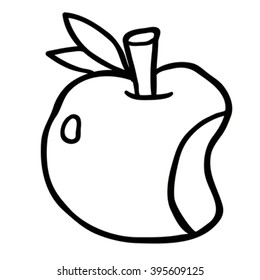 manzana simple en blanco y negro
