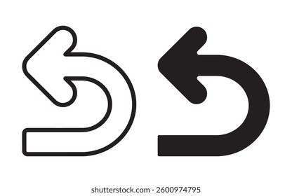 Simple black and white back arrow icon pair
