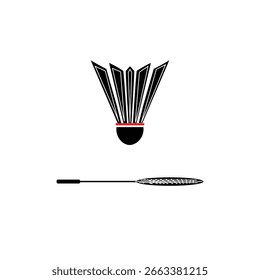 Simple black and white badminton design 