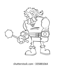simple black and white barbarian cartoon