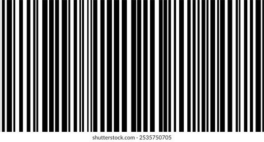 Simple black and white barcode-inspired vector artwork