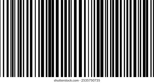 Simple black and white barcode-inspired vector artwork