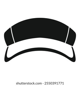 Simple black and white baseball cap template presenting front view